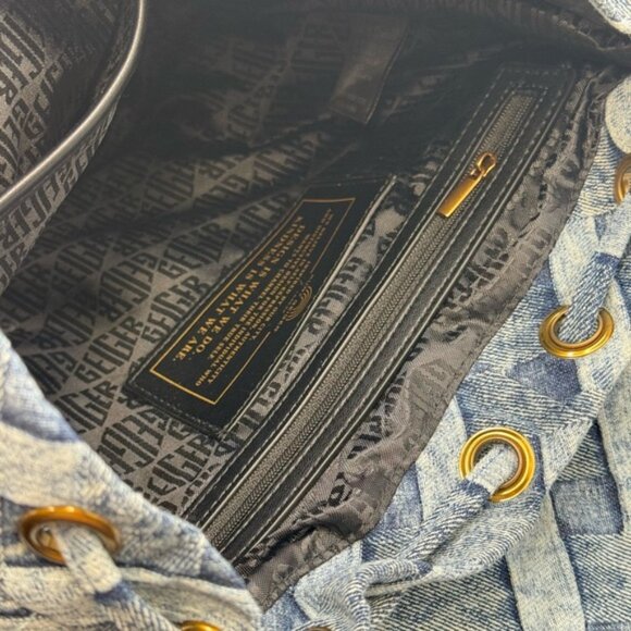 🆕 KURT GEIGER LONDON 🧿 NWOT Denim Kensington Drawstring Backpack - Picture 14 of 16